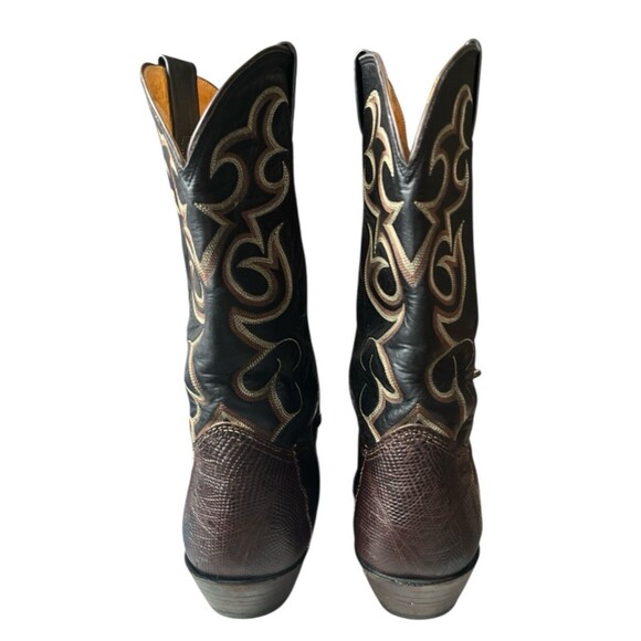 Vintage Nocona Men’s Western Boots 1536 Cowboy Snake Skin Flame Stitch 11-1/2 D main image 7